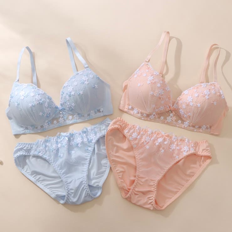 【ノンワイヤー】プチフラワー刺繍ノンワイヤーブラ＆ショーツ  | palissee | 詳細画像12 