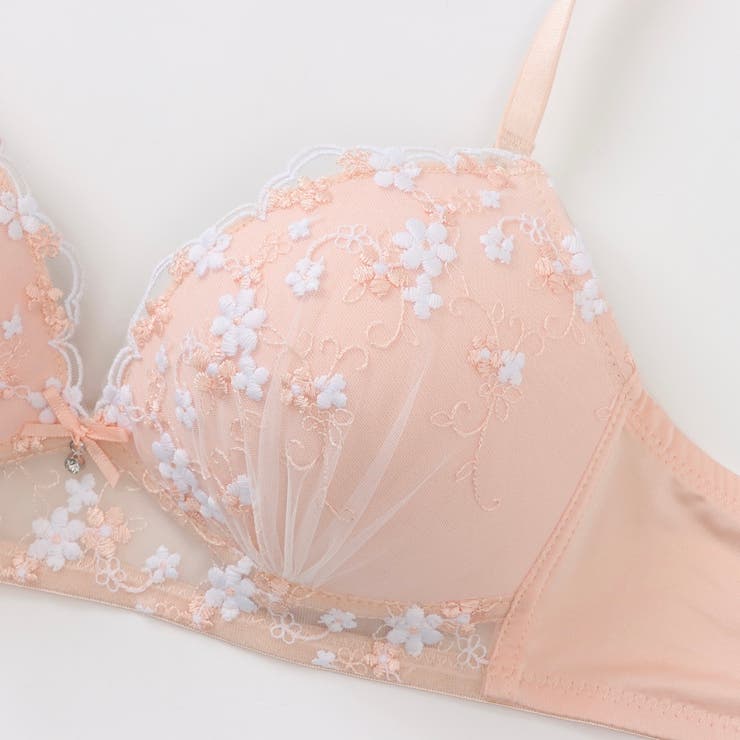 【ノンワイヤー】プチフラワー刺繍ノンワイヤーブラ＆ショーツ  | palissee | 詳細画像4 