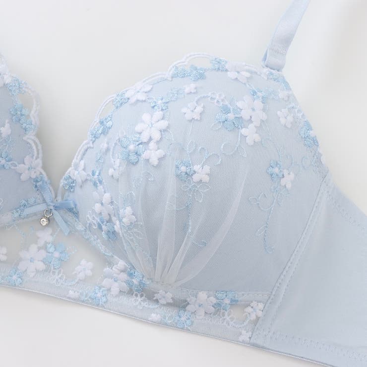 【ノンワイヤー】プチフラワー刺繍ノンワイヤーブラ＆ショーツ  | palissee | 詳細画像5 