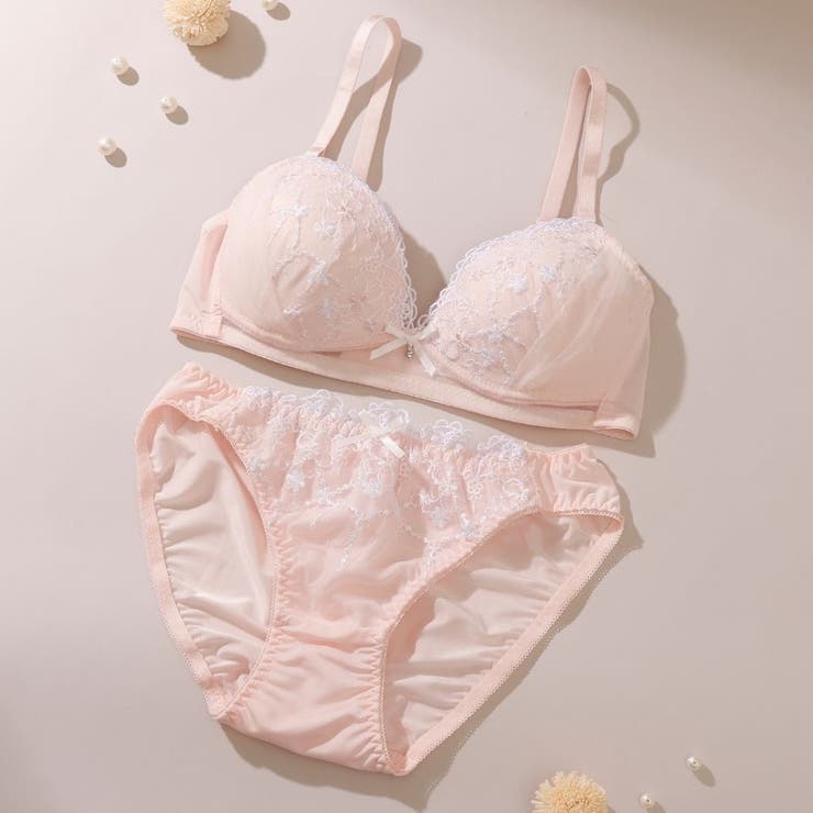 ピンク | 【ノンワイヤー】フラワーチュールノンワイヤーブラ＆ショーツ  | palissee
