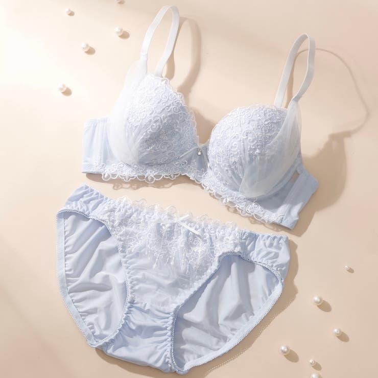 サックス | シアーチュール３/４モールドカップブラ＆ショーツ | palissee
