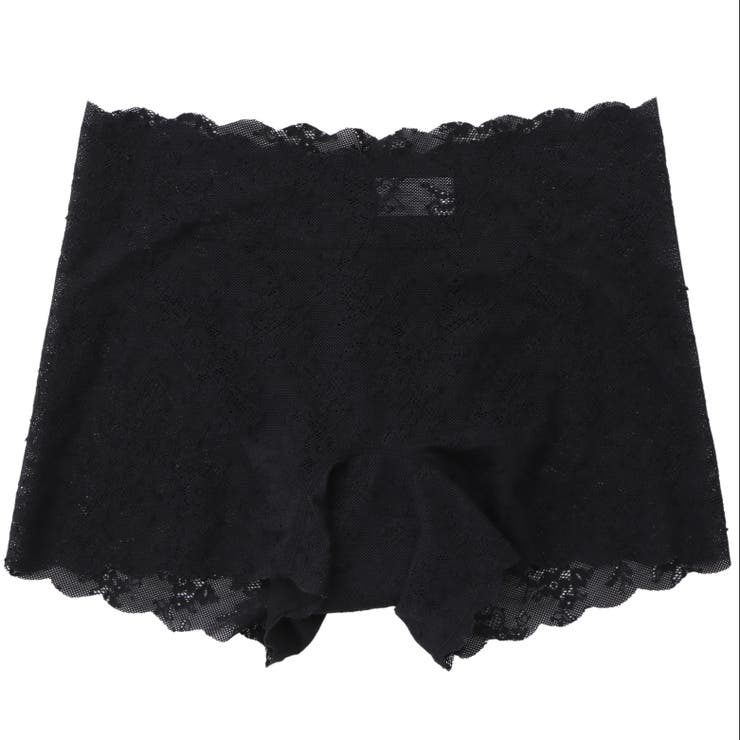 ブラック | フェムケア吸水サニタリーショーツ（ボクサーシームレスレースタイプ） | palissee