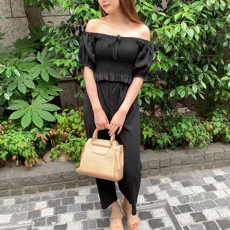 オフショルダー　セットアップ　ハンドメイド オフショルダー セットアップ ハンドメイド オフショルダー