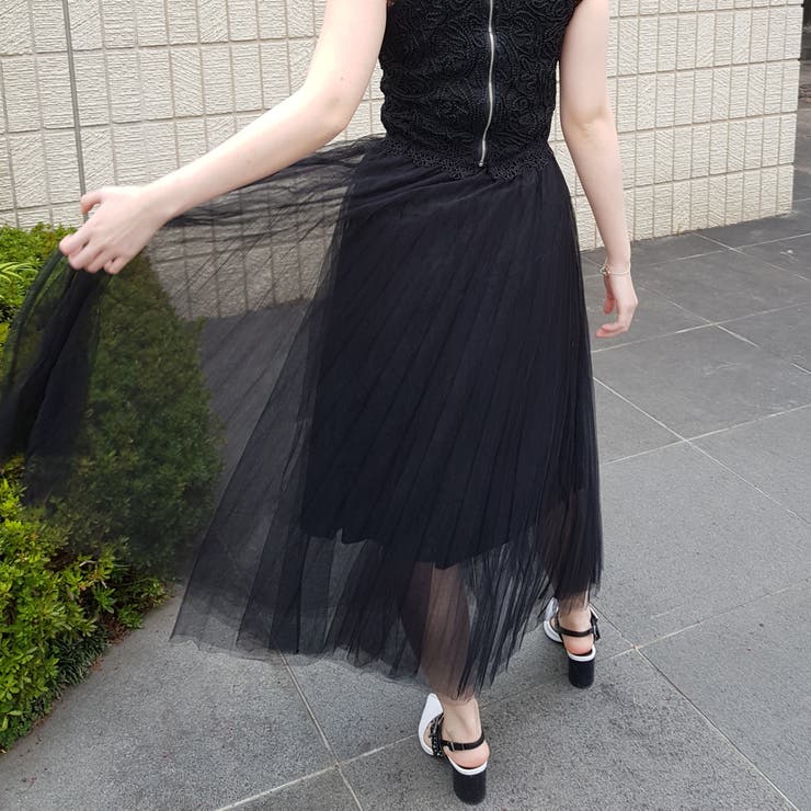 極美品✨ ルネ チュールフレアスカート ネイビー ブラック 36 極美品✨ ルネ チュールフレアスカート ネイビー ブラック 36