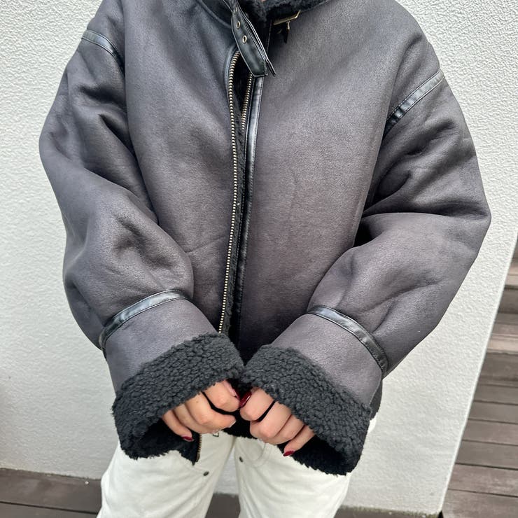BIGムートン合皮裏ボアB3ジャケット 合皮 ブルゾン[品番