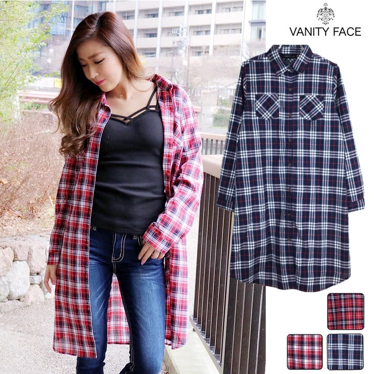 ロングチェックシャツ シャツ ロング 品番 Vntw Vanity Face ヴァニティーフェイス のレディース ファッション通販 Shoplist ショップリスト