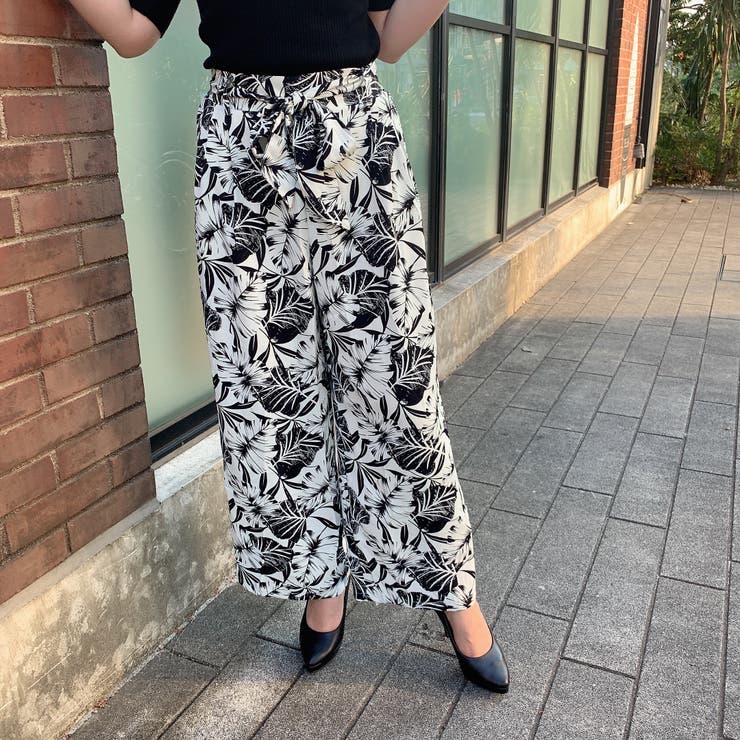 リーフ柄プリントワイドパンツ レディース パンツ[品番：VNTW0001728]｜VANITY  FACE（ヴァニティーフェイス）のレディースファッション通販｜SHOPLIST（ショップリスト）