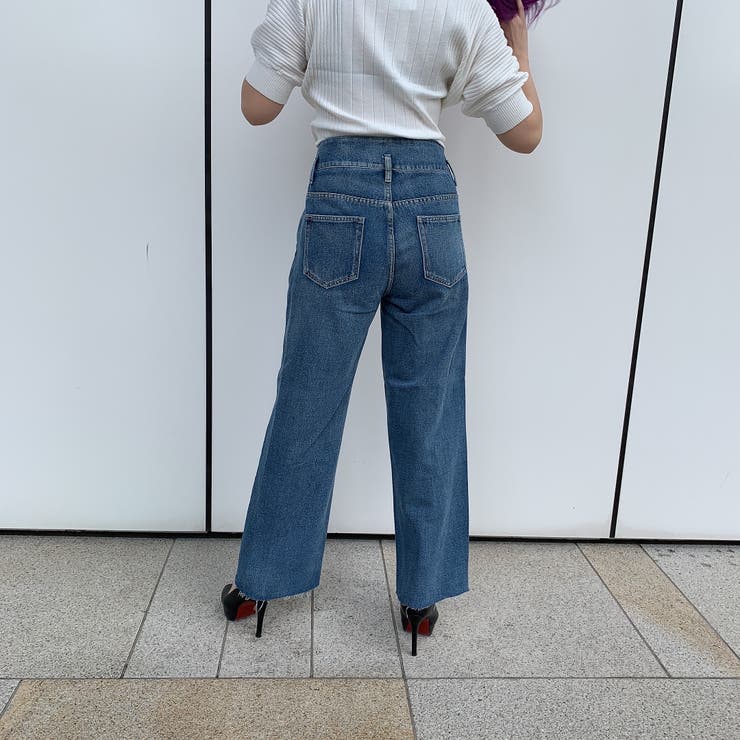 ハイウエストワイドパンツレディース ボトム デニム[品番 ハイウエストワイドパンツレディース ボトム デニム[品番