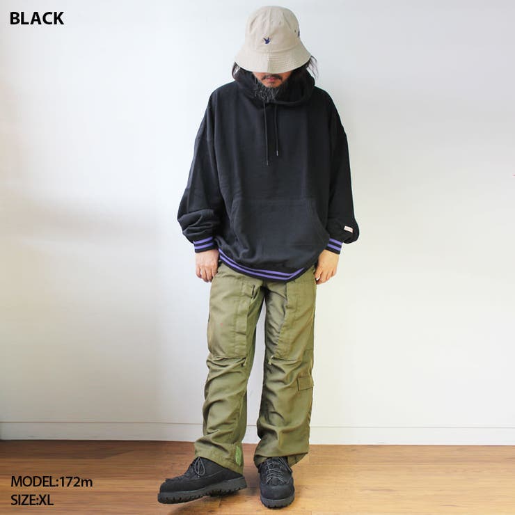 GoodWearグッドウェアパーカースウェット裏毛トレーナーWラインリブ