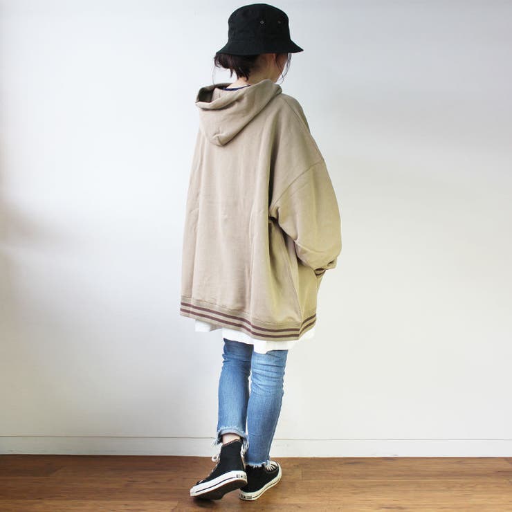 GoodWearグッドウェアパーカースウェット裏毛トレーナーWラインリブ