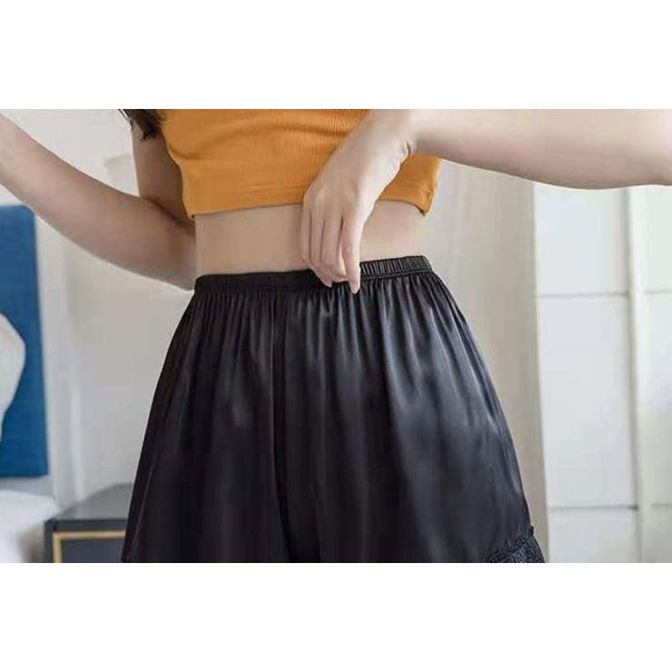ペチコートペチパンツワイドレッグレース透けないパンツぺちこーとぺちぱんつペチパンペチコートスカート涼しいインナーパンツ透け防止レディースシンプル可愛いルームウェアリボンショーツショートパンツ女性下着リブシンプルホワイトブラック