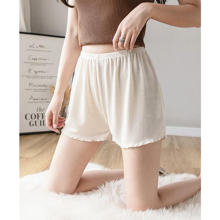 ペチコートペチパンツステレオカット透けないパンツぺちこーとぺちぱんつペチパンスカート涼しいインナーパンツ透け防止レディース可愛いルームウェアリボンショーツショートパンツリブ無地シンプルブラックホワイトブルーライトグレーグリーン