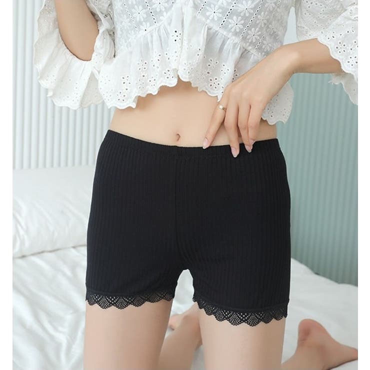 ペチコートペチパンツソフトレース透けないパンツぺちこーとぺちぱんつペチパンペチコートスカート涼しいインナーパンツ透け防止レディースシンプル可愛いルームウェアリボンショーツショートパンツ女性下着リブ無地シンプルホワイトブラック