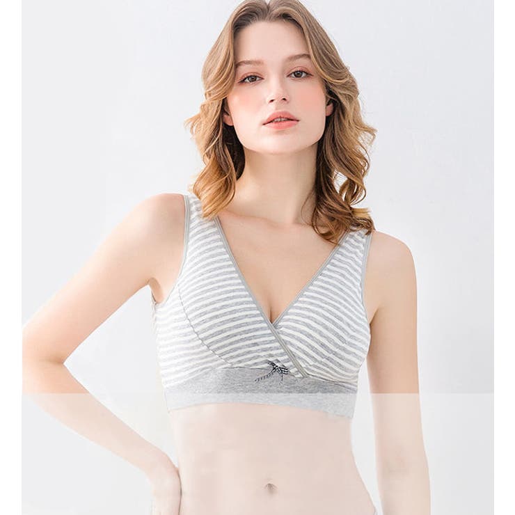 授乳ブラ前開きマタニティブラノンワイヤーフロントホックストライプタンクトップサイドオープン垂れ可愛い大きいサイズ脇肉授乳服ナイトブラバストアップブラ補正ブラ脇肉人気下着肌着インナー妊婦産前産後キャミソールルームウェア