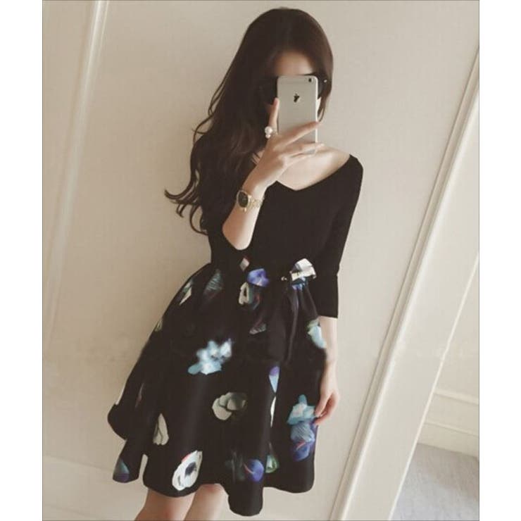 パーティードレス 黒トップ 花柄 品番 Psba パーティードレス通販 Precious Lady パーティードレスツウハン プレシャスレディ のレディースファッション通販 Shoplist ショップリスト