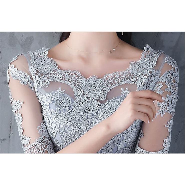 パーティードレス 花柄 刺繍[品番：PSBA0000272]｜パーティー