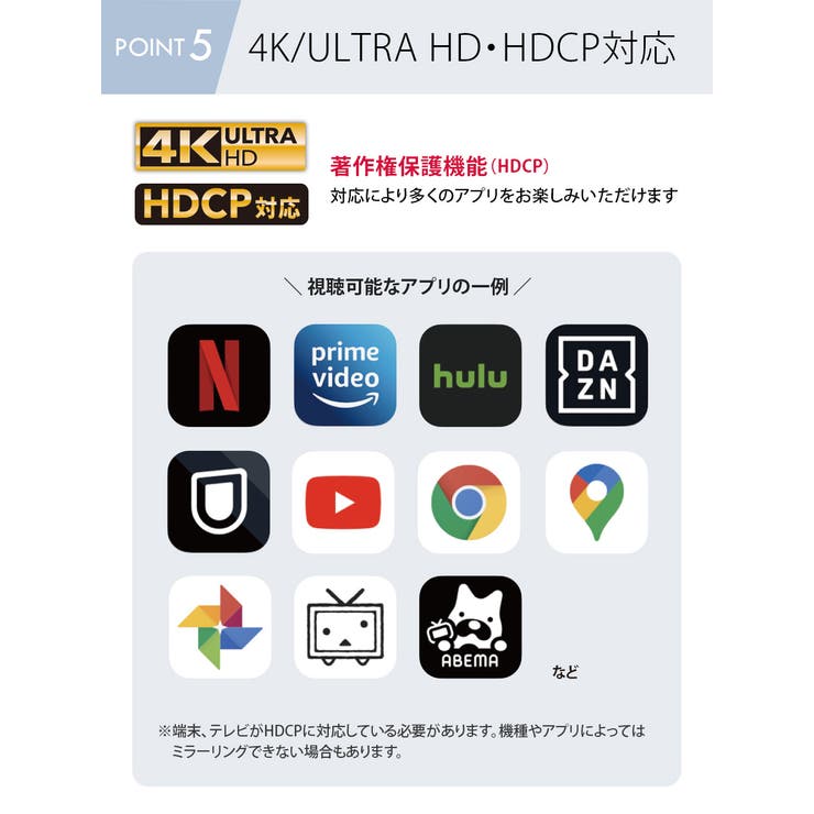 インターネット動画配信対応 ミラーリングアダプタ HDMI | Premium Style | 詳細画像6 