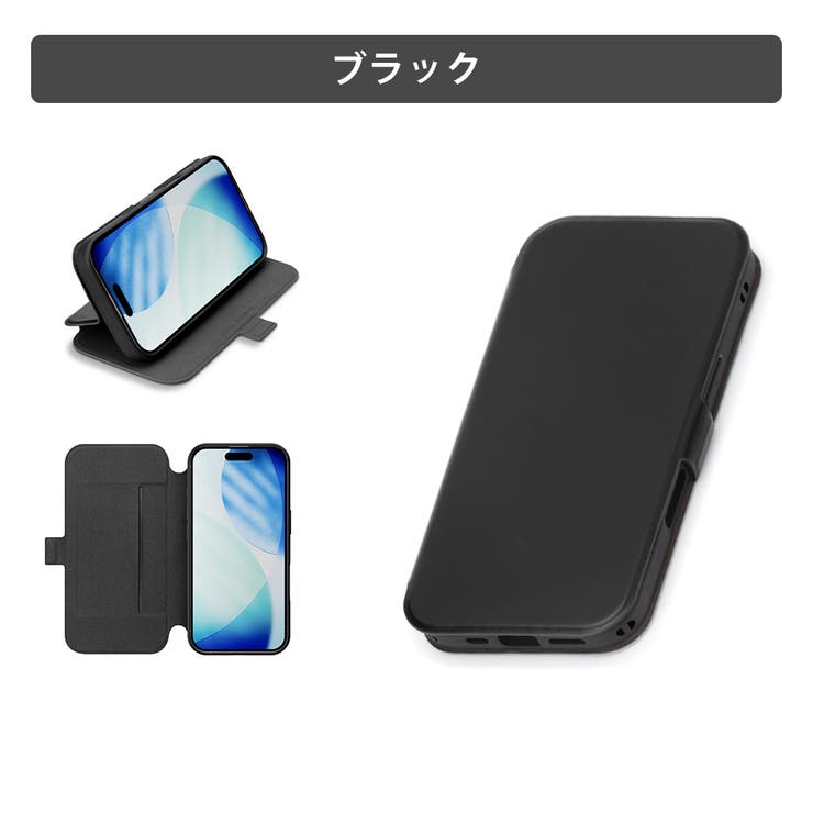 ブラック | iPhone17 スリム フリップカバー | Premium Style