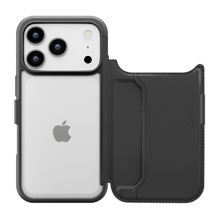 iPhone17Pro バックフリップケース ブラック | Premium Style | 詳細画像3 