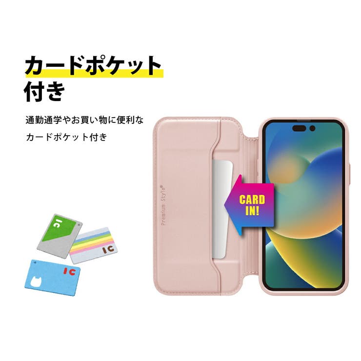 ○日本正規品○ 『E007』iPhone 13用カードパケット付きハードケース 