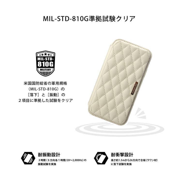 iPhone13Pro ケース 手帳型 カバー ブラック アイボリー 黒 | Premium Style | 詳細画像2 