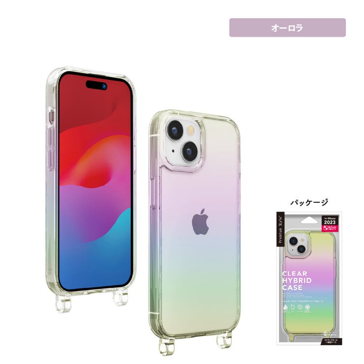 iPhone15 ケース カバー ラメ オーロラ オーロラカラー クリア | Premium Style | 詳細画像6 