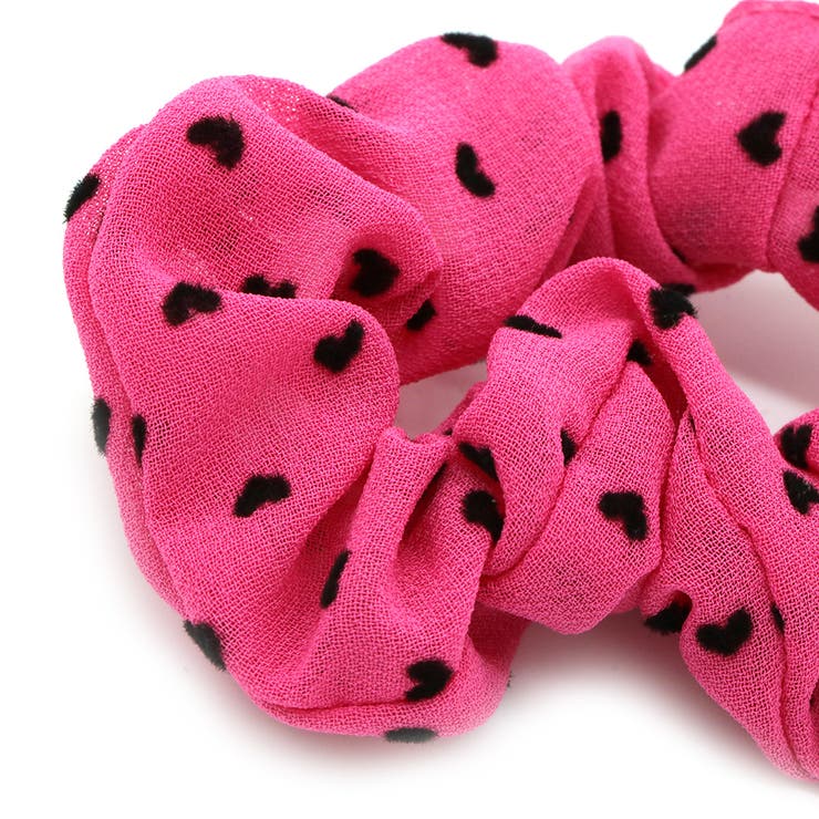キッズ用シュシュ ヘアゴム ハート柄[品番：PENA0014592