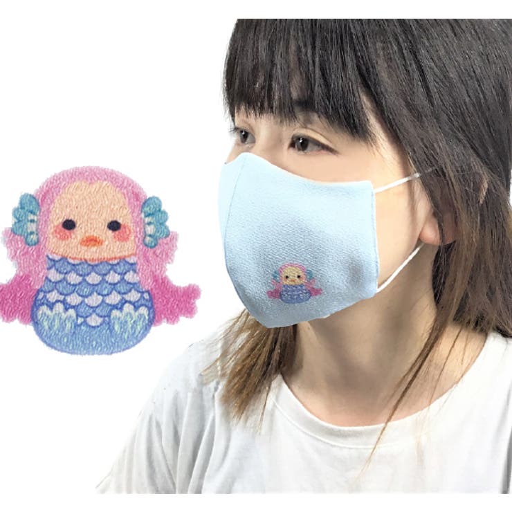 日本製アマビエマスク ちりめん 洗える | アクセサリーショップPIENA | 詳細画像5 