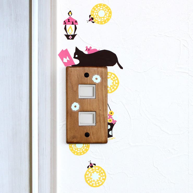 ウォールステッカー 猫の読書 蛍光 | アクセサリーショップPIENA | 詳細画像1 