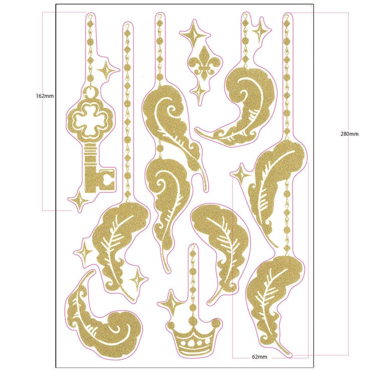 ウォールステッカー きらきら羽のオーナメント 鍵 | アクセサリーショップPIENA | 詳細画像3 