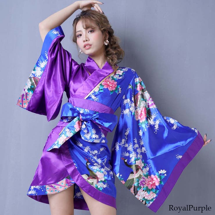 ツートンカラー孔雀和柄着物ドレス キャバドレス 女性用 | アクセサリーショップPIENA | 詳細画像10 