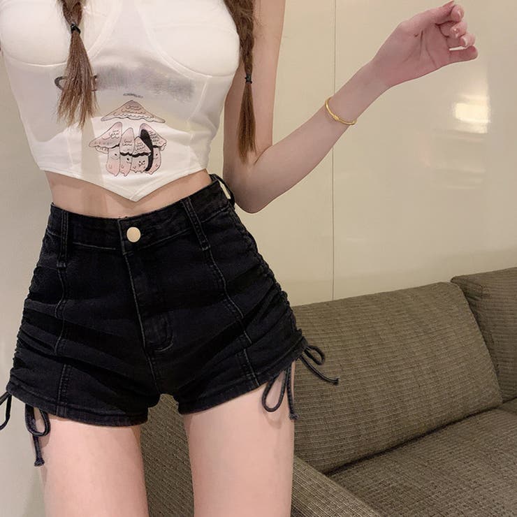 デニムショートパンツ レディース 春夏[品番：PENA0033459
