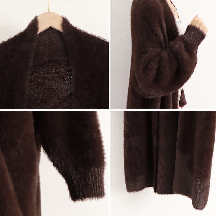 ロングカーディガン レディース 秋 冬 マフラー付き カーデ ニット ブラウン PRODIGAL（プロディガル） カシミヤ 100％ ロング カーディガン 日本製
