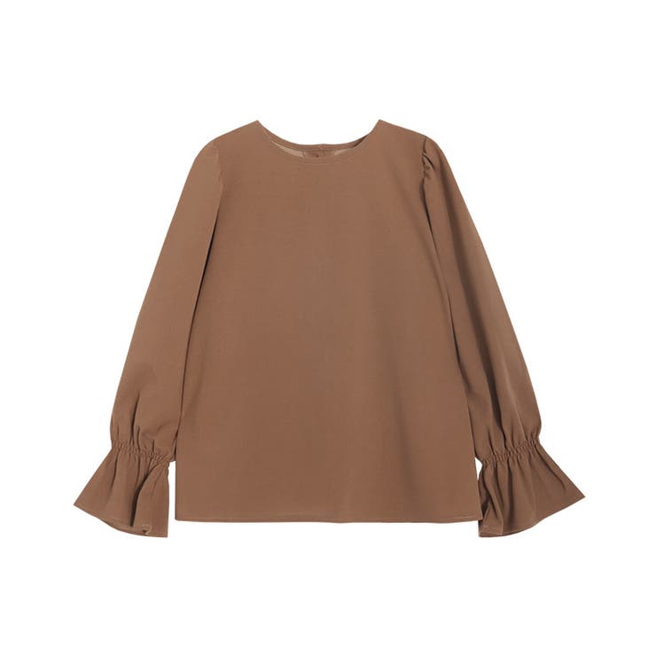 キャメル | バックボタンキャンディスリーブTブラウス Tブラウス キャンディスリーブ | Pierrot
