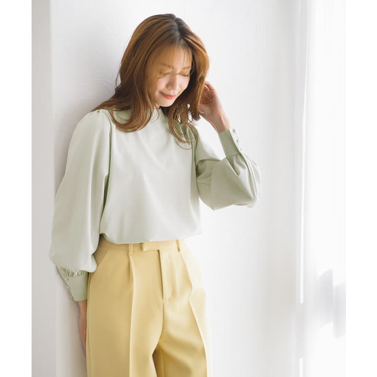 74 BrooksBrothers ブラウス シャツ フリル ハイネック 長袖
