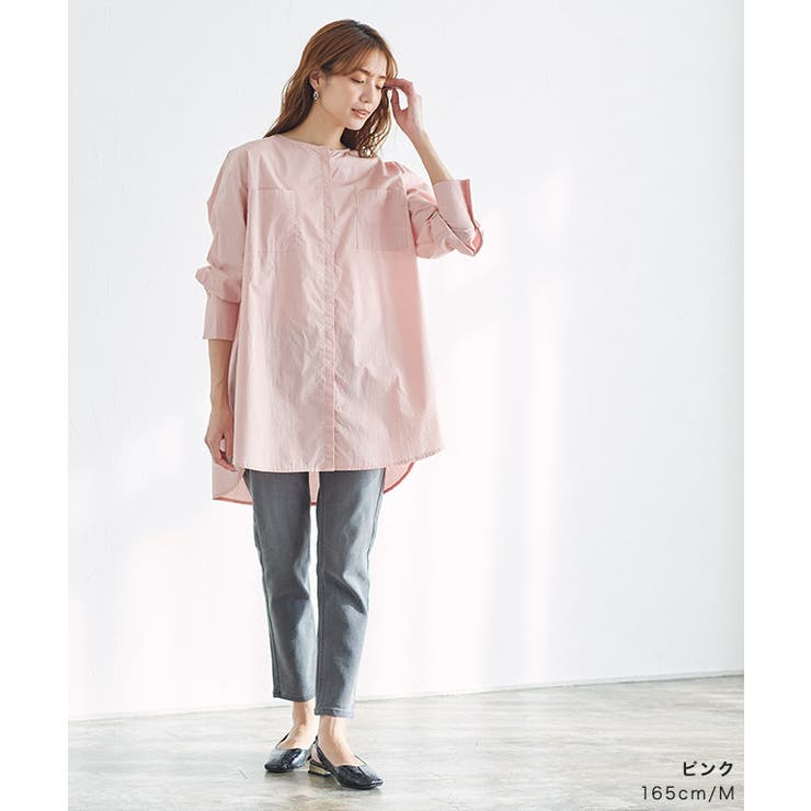 graphpaper ノーカラーブラウス ノーカラーカフスブラウス(ブラウス・シャツ) | a.v.v(アー