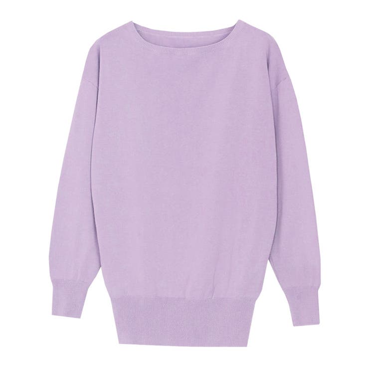 ラベンダー | ネックが選べる綿100％ニット ニット 綿100％ | Pierrot