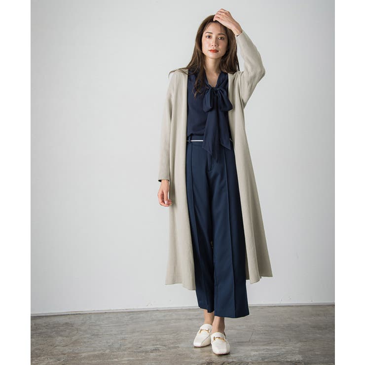美品⁂センソユニコ⁂ロングニットカーディガン　ジレ　ボーダーグラデーション　M 美品⁂センソユニコ⁂ロングニットカーディガン ジレ ボーダー