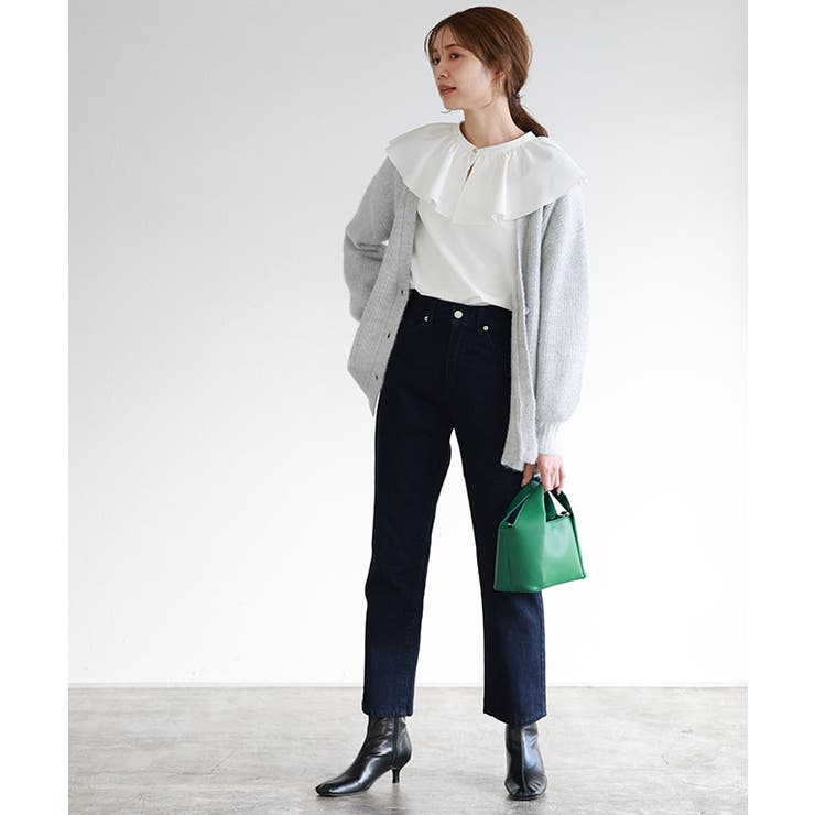 ★お値下げ★[新品☆未使用]♥DURAS＆ルコック♥ニットカーデ上下 グラデーション千鳥柄 ジャガード ニット プルオーバー