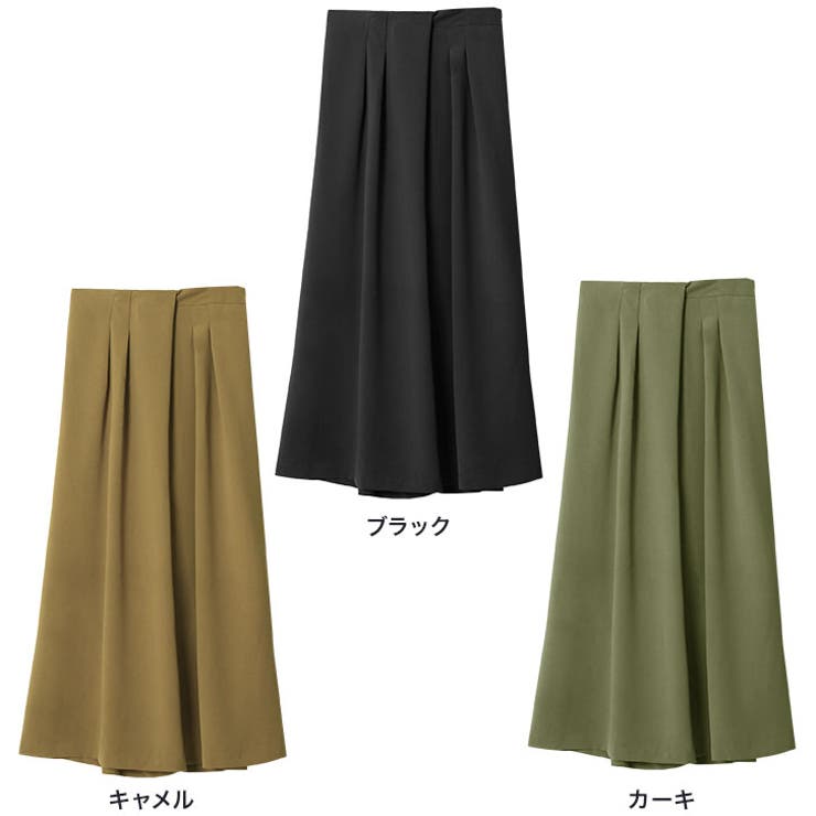 とろみ素材 タック入り ラップワイドパンツラップ スカーチョ ワイド 