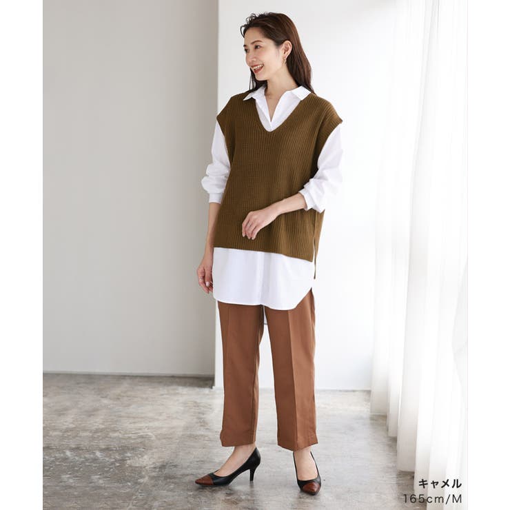 ロングニットベスト デザインシャツ セット販売 ツーピース ベルト付き シンプルコーデ ブラウスシャツ 手間いらずコーデ 大人カジュアルコーデ 楽天市場】ロングニットベスト デザインシャツ セット販売