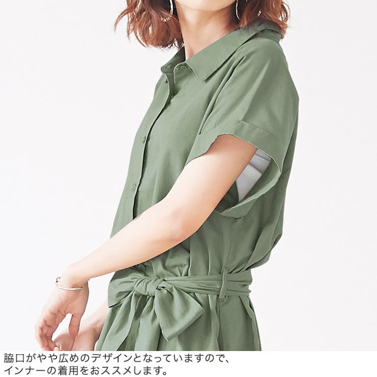 綿麻ロングシャツワンピースシャツ ワンピース ロングワンピ