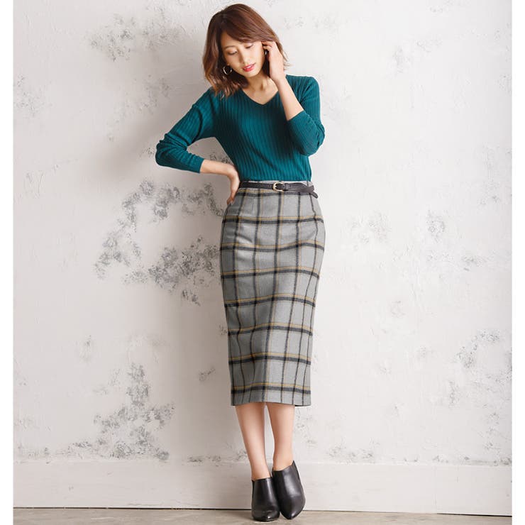 チェックタイトスカートチェックスカート ナロースカート チェック柄