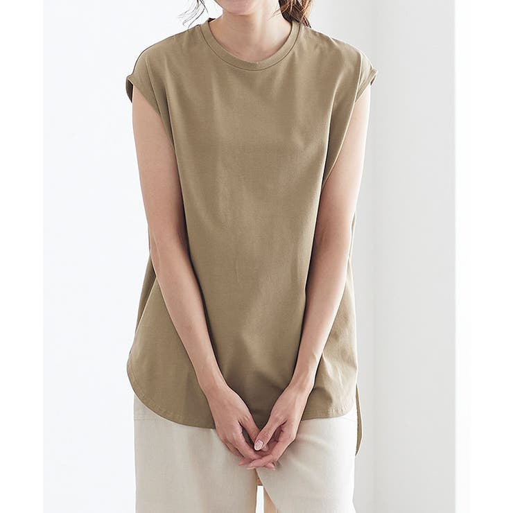 キャメルベージュ | ボックスシルエットTシャツ ボックスT ボックスシルエット クルーネック | Pierrot