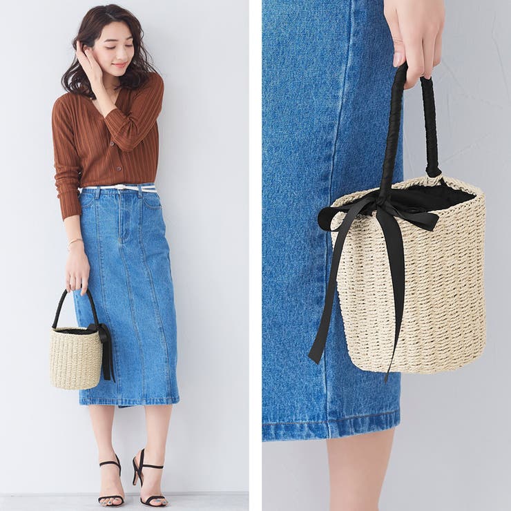 リボン付き バケツ かごバッグリボン | Pierrot | 詳細画像5