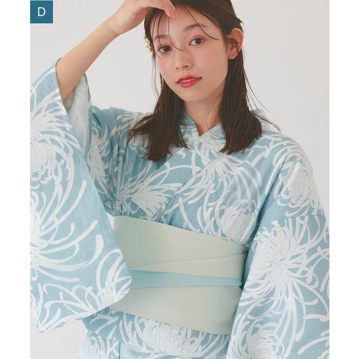 D | 帯セット麻混浴衣 浴衣 帯セット | Pierrot