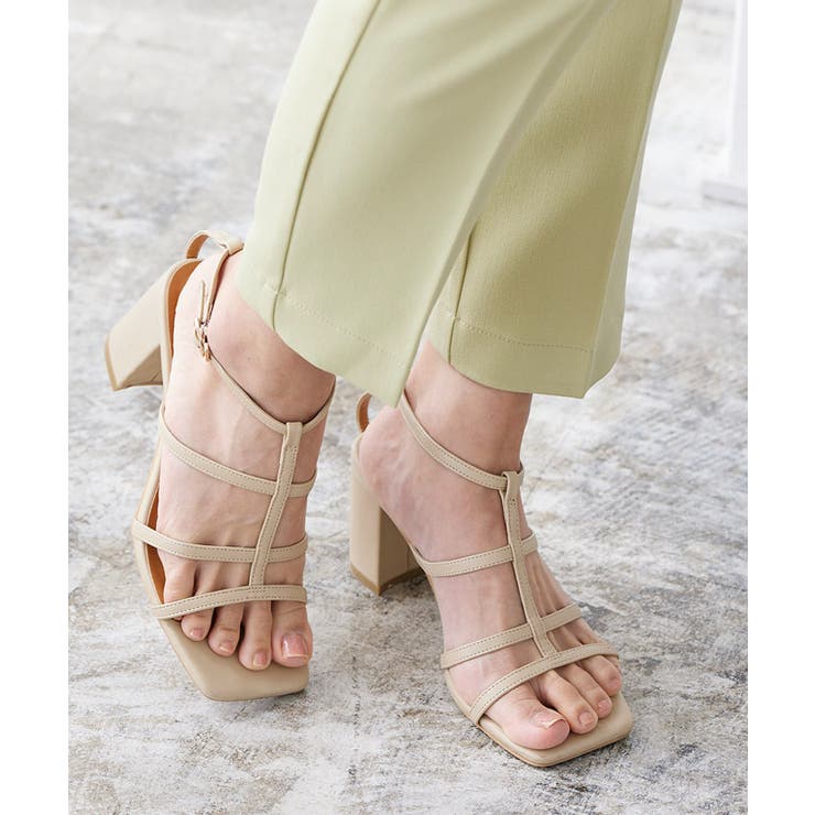 サンダル シューズ スクエアトゥ ストラップ 3colors 34/39= サンダル シューズ スクエアトゥ ストラップ 3colors 34/39