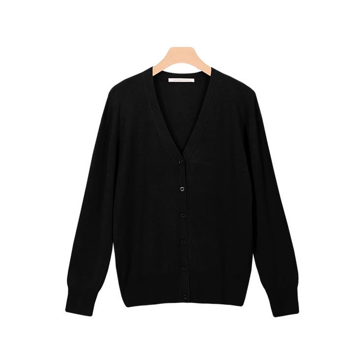 ブラック | 2丈シルクタッチカーディガン ニットカーディガン ニット ウォッシャブル | Pierrot