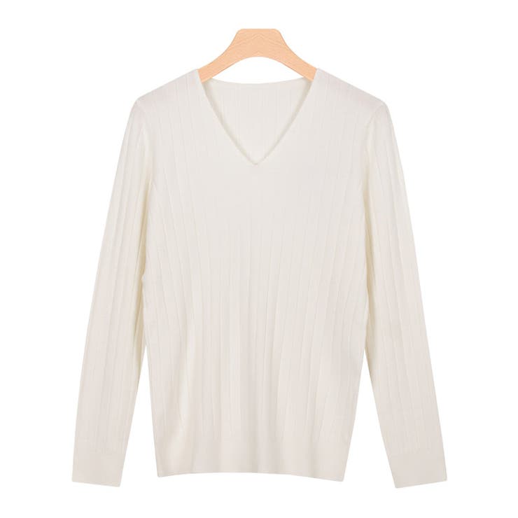 オフホワイト | 2typeから選べるシルクタッチ長袖リブニット リブニット UV | Pierrot