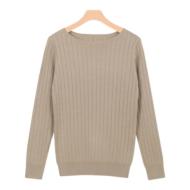 ライトベージュ | 2typeから選べるシルクタッチ長袖リブニット リブニット UV | Pierrot